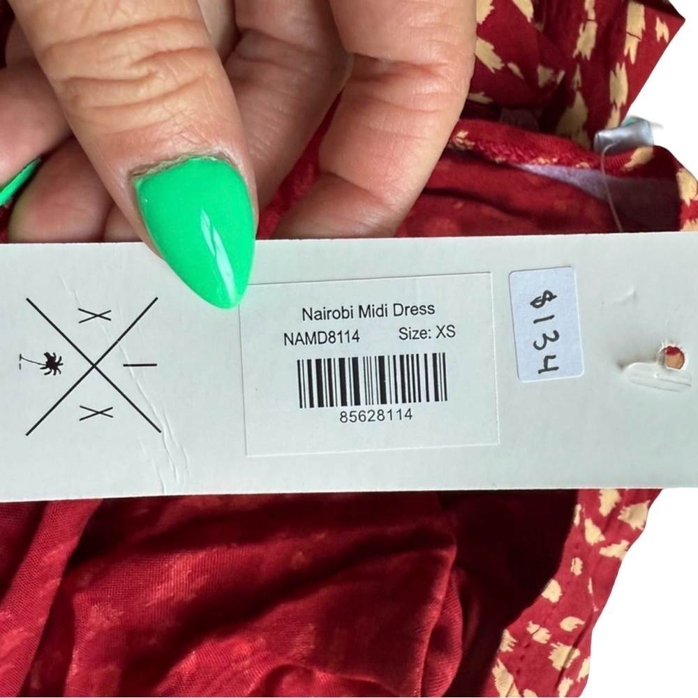 XIX Palms NEW Red and White Sleeveless Spaghetti Strap Maxi Sundress Women’s XS - Picture 4 of 11